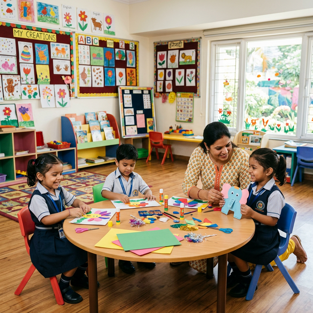Classroom activity at Just For Kidz