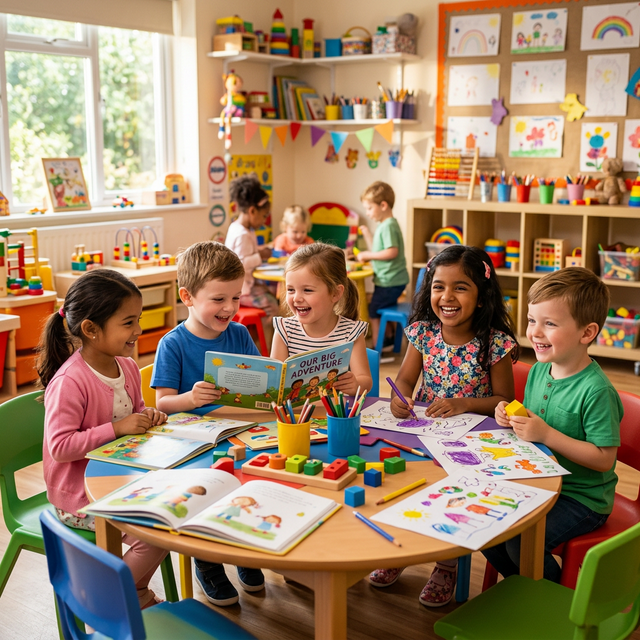 Happy children learning at Just For Kidz